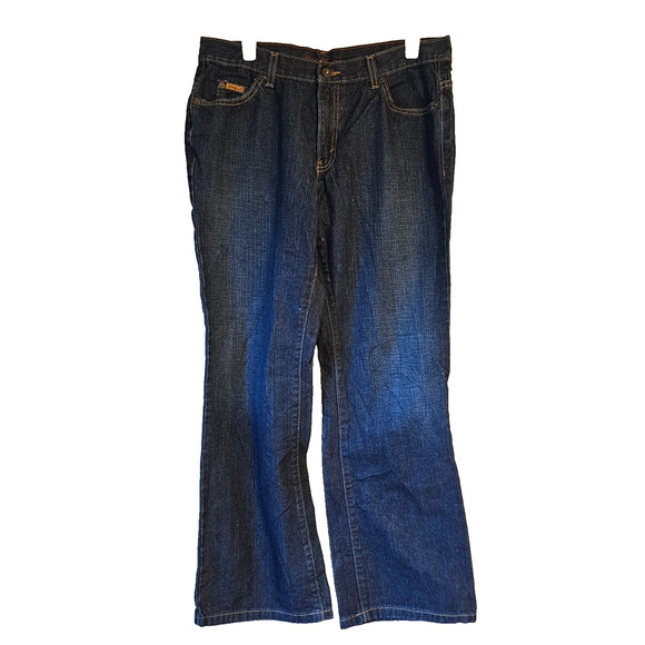 Eddie Bauer Women’s 12P Classic Fit Bootcut Jeans 100% Cotton Dark Wash - Picture 1 of 13